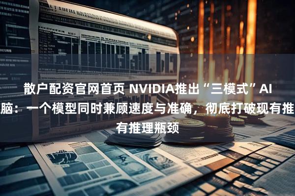 散户配资官网首页 NVIDIA推出“三模式”AI语言大脑：一个模型同时兼顾速度与准确，彻底打破现有推理瓶颈